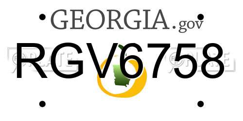 RGV6758 Georgia License Plate