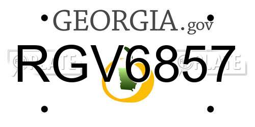RGV6857 Georgia License Plate