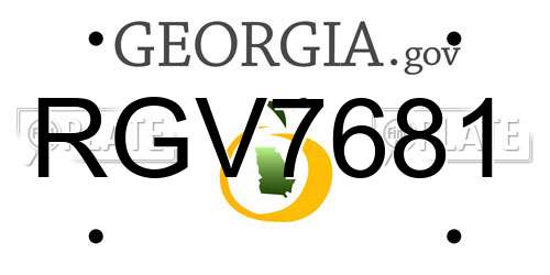 RGV7681 Georgia License Plate