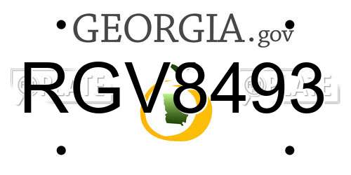RGV8493 Georgia License Plate
