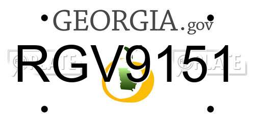 RGV9151 Georgia License Plate