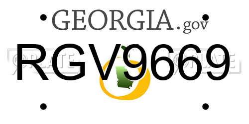RGV9669 Georgia License Plate