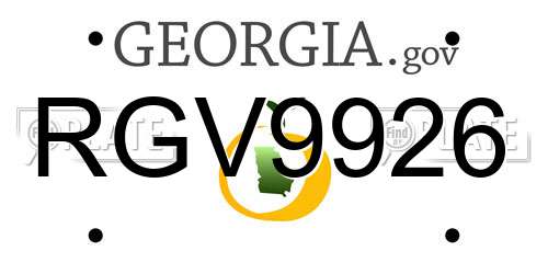 RGV9926 Georgia License Plate