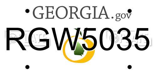 RGW5035 Georgia License Plate