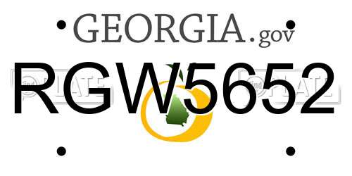 RGW5652 Georgia License Plate