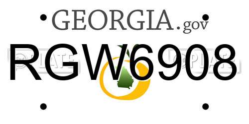 RGW6908 Georgia License Plate