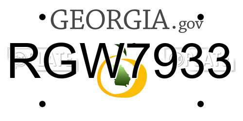 RGW7933 Georgia License Plate