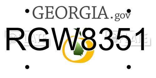 RGW8351 Georgia License Plate