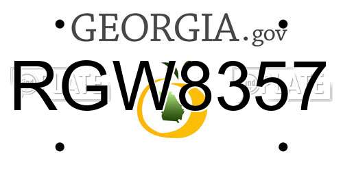 RGW8357 Georgia License Plate