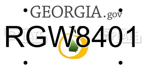 RGW8401 Georgia License Plate