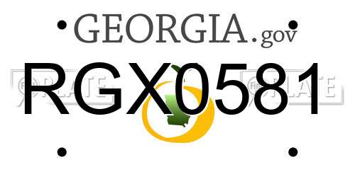 RGX0581 Georgia License Plate