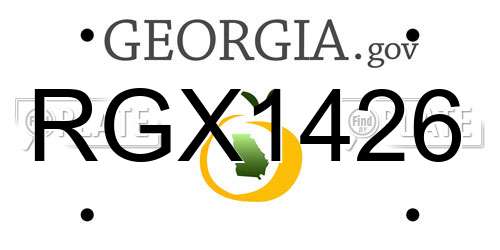 RGX1426 Georgia License Plate