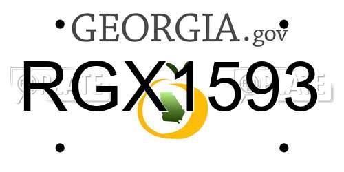 RGX1593 Georgia License Plate