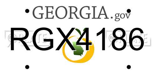 RGX4186 Georgia License Plate