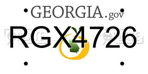 RGX4726 Georgia License Plate
