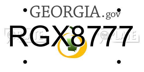 RGX8777 Georgia License Plate