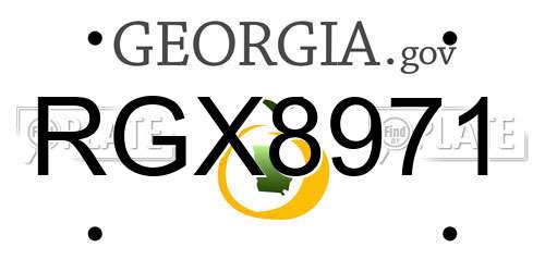 RGX8971 Georgia License Plate