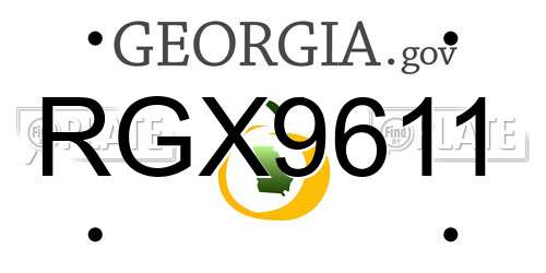 RGX9611 Georgia License Plate