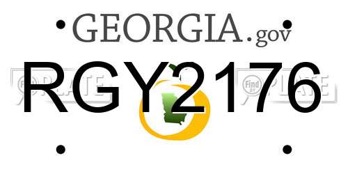 RGY2176 Georgia License Plate