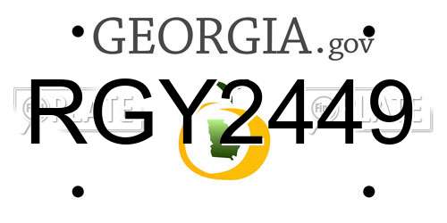 RGY2449 Georgia License Plate