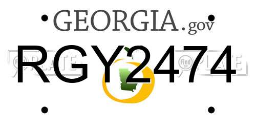 RGY2474 Georgia License Plate
