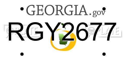 RGY2677 Georgia License Plate