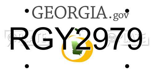 RGY2979 Georgia License Plate