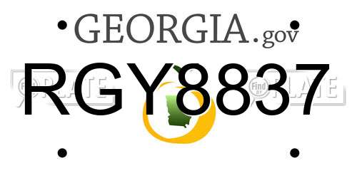 RGY8837 Georgia License Plate