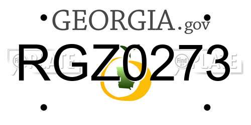 RGZ0273 Georgia License Plate
