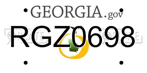 RGZ0698 Georgia License Plate