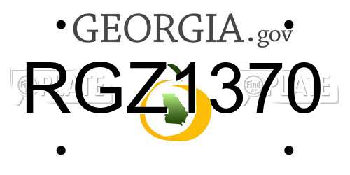 RGZ1370 Georgia License Plate