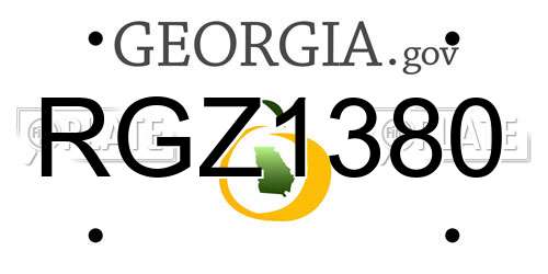 RGZ1380 Georgia License Plate