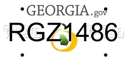 RGZ1486 Georgia License Plate