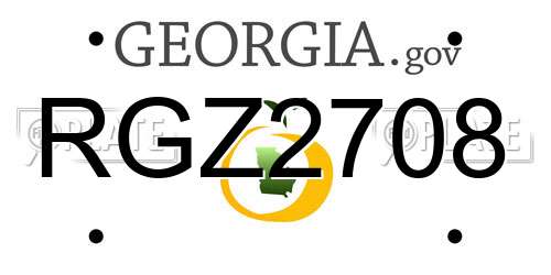 RGZ2708 Georgia License Plate