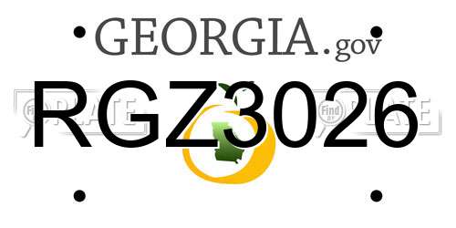 RGZ3026 Georgia License Plate