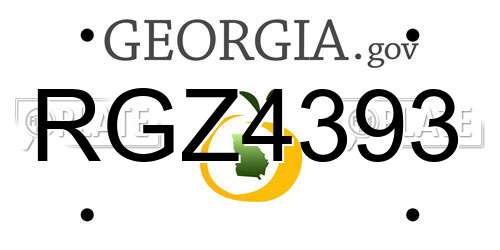 RGZ4393 Georgia License Plate