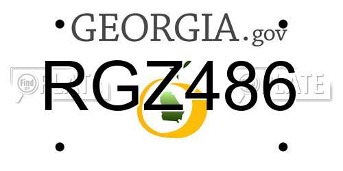 RGZ486 Georgia License Plate