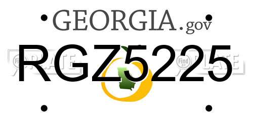 RGZ5225 Georgia License Plate