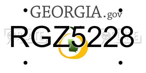 RGZ5228 Georgia License Plate