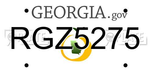 RGZ5275 Georgia License Plate