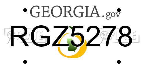 RGZ5278 Georgia License Plate