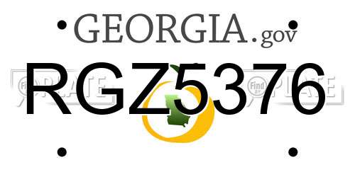 RGZ5376 Georgia License Plate