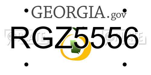 RGZ5556 Georgia License Plate