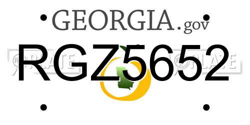 RGZ5652 Georgia License Plate