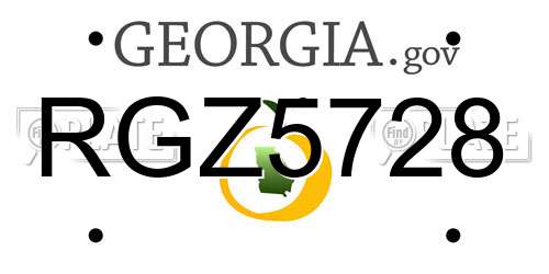 RGZ5728 Georgia License Plate