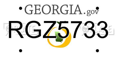 RGZ5733 Georgia License Plate