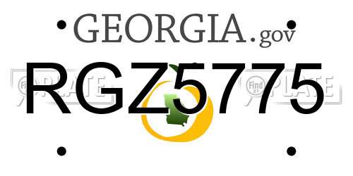 RGZ5775 Georgia License Plate
