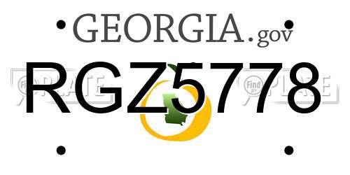 RGZ5778 Georgia License Plate