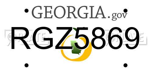 RGZ5869 Georgia License Plate