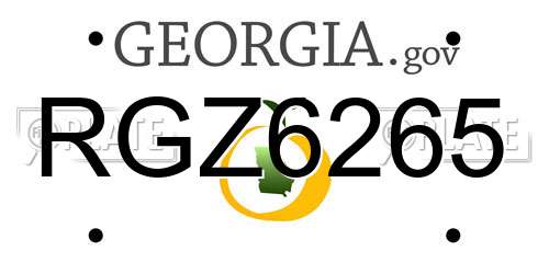 RGZ6265 Georgia License Plate